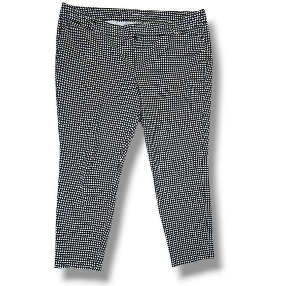 Old Navy Women's Plus Size black white houndstooth PIXIE ankle pants - size 18 - Picture 1 of 8